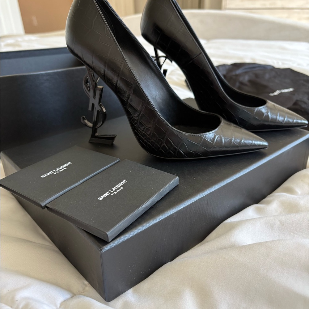 Saint Laurent Opyum 110 heel Croc-Embossed Leather YSL